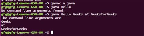 how to run java program in terminal with arguments
