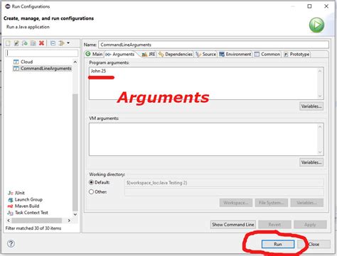 how to run java program with command line arguments in eclipse