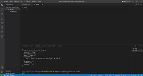 how to run javascript in visual studio code in ubuntu