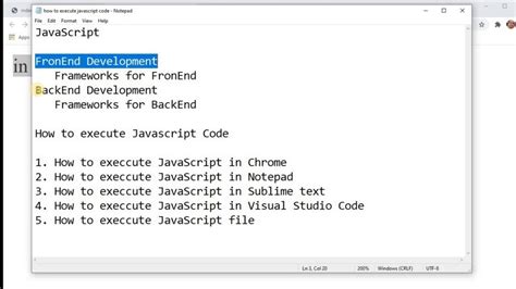 how to run javascript program in notepad