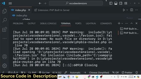 how to run php in visual studio code without xampp