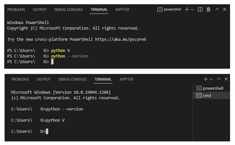 how to run python commands in vscode terminal