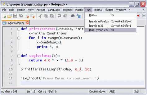 how to run python in notepad++