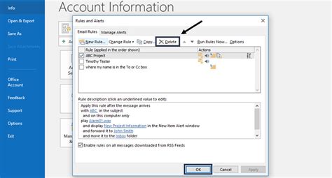 how to run rules automatically in outlook