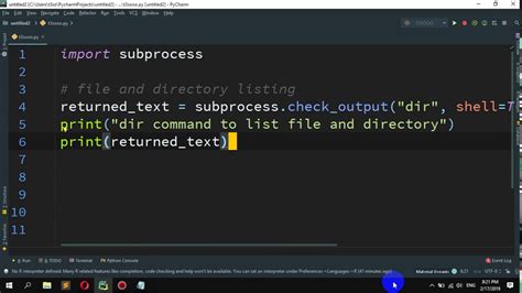 how to run shell command in python and get output