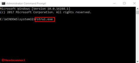 how to run system restore windows 10 from command prompt