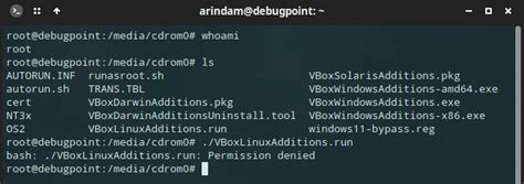 how to run vboxlinuxadditions.run