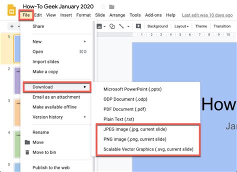 how to save a slide in google slides