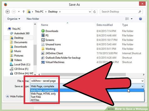 how to save a whole webpage