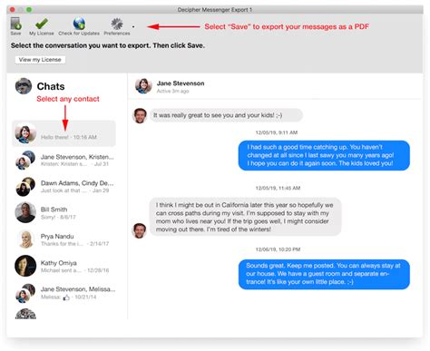 how to save all conversation in messenger
