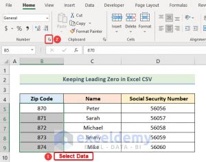 how to save an excel file as a csv and keep leading zeros
