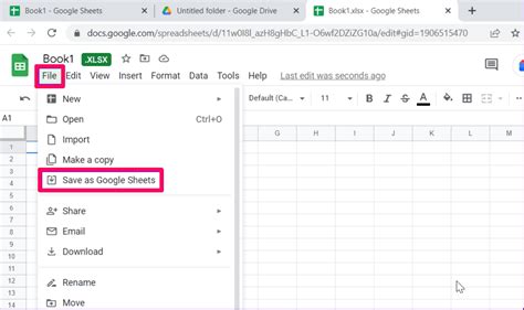 how to save an excel spreadsheet to google docs