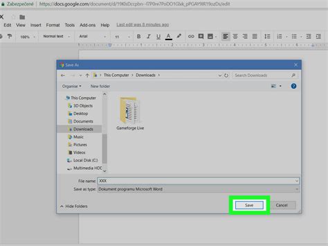 how to save an image from google docs to my computer