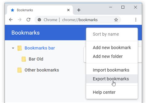 how to save bookmarks file in chrome