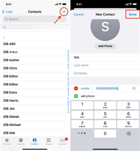 how to save contacts in email in iphone