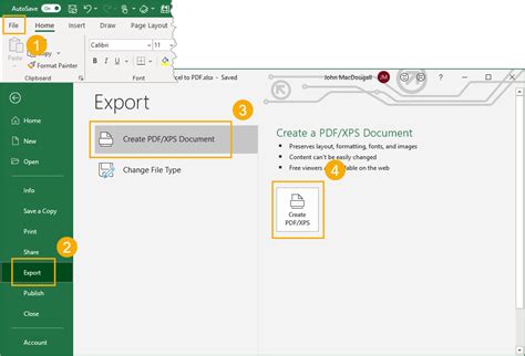 how to save excel file to pdf in windows 7
