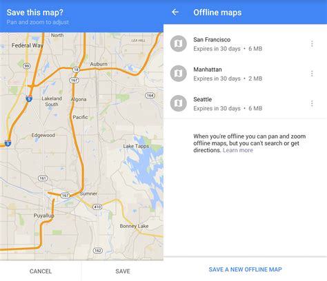 how to save google directions offline