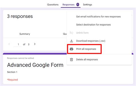 how to save google form to pdf