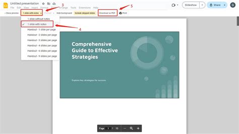 how to save google slides as pdf with speaker notes