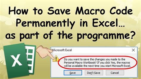 how to save macro code permanently in excel