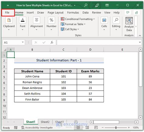 how to save multiple sheets in excel to csv