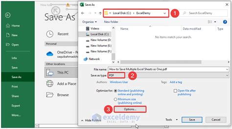 how to save one excel sheet to pdf