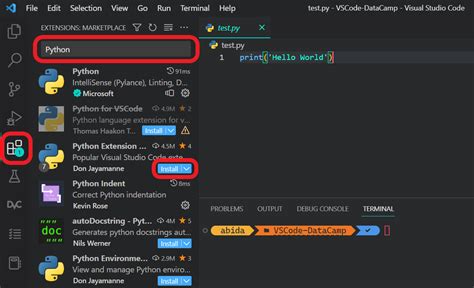 how to save python file in vs code extension