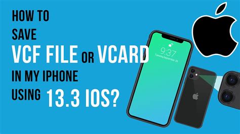 how to save vcf file in iphone