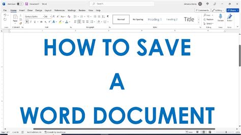 how to save work on microsoft word