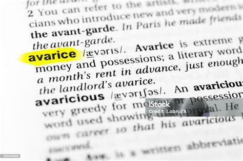 How To Say Avarice In English
