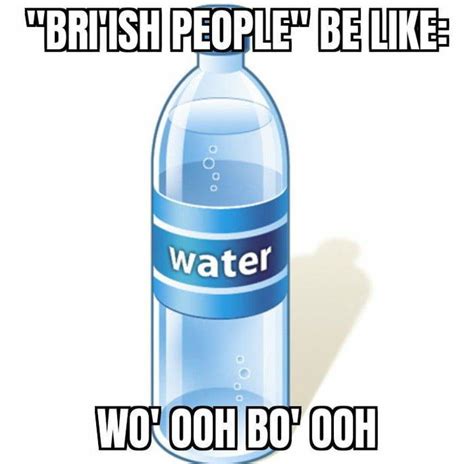 how to say bottle of water in british