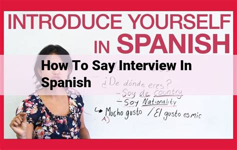 How To Say Interview In Spanish