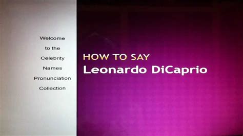 how to say leonardo dicaprio