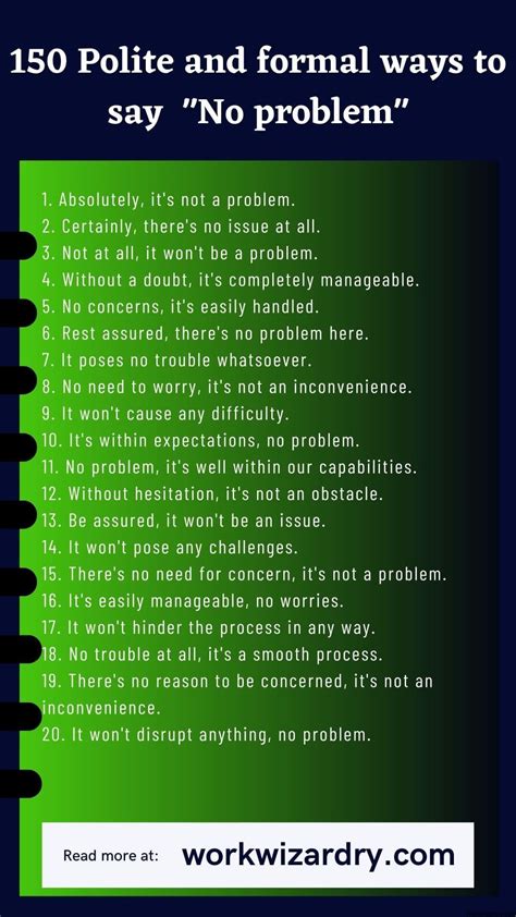 how to say no problem in short