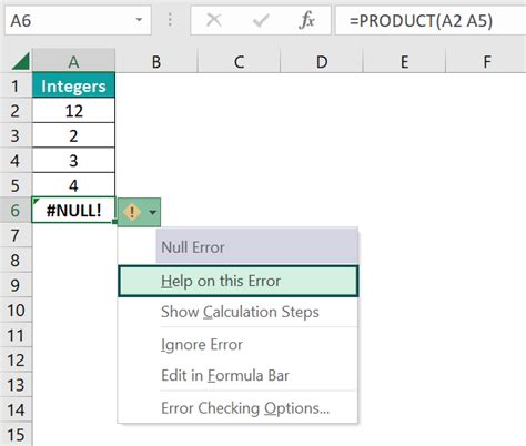how to say not null in excel