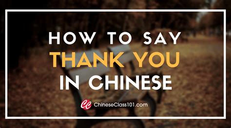 how to say thank you in chinese language