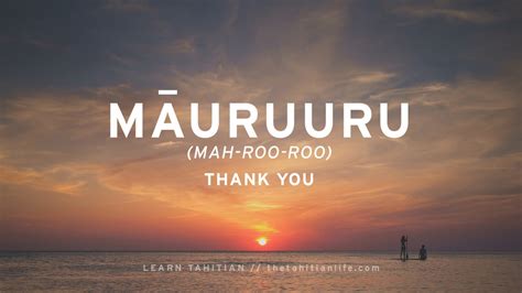 how to say thank you in tahitian