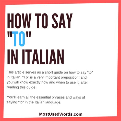 how to say to go in italian
