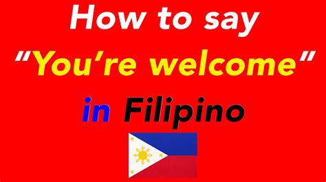 how to say welcome back in filipino