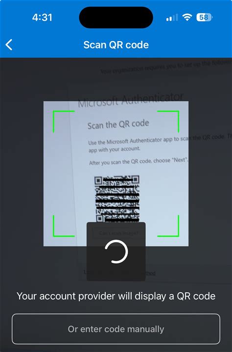 how to scan microsoft authenticator qr code