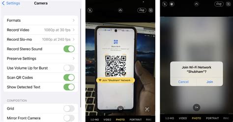 how to scan wifi qr code from android to iphone without password