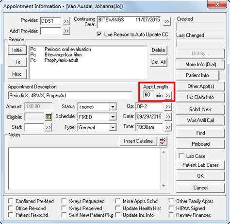 how to schedule an appointment in dentrix