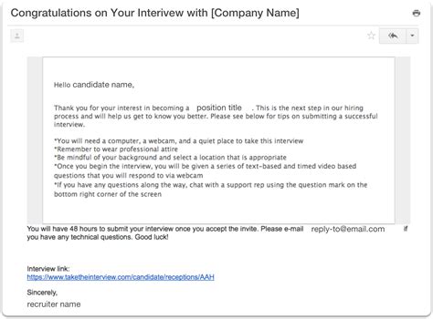 how to schedule an interview email