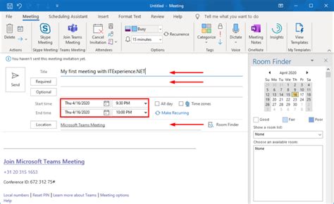how to schedule teams interview in outlook