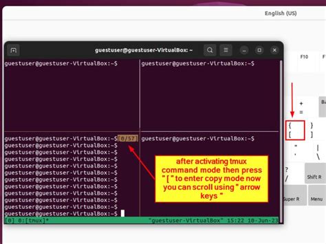 how to scroll in tmux