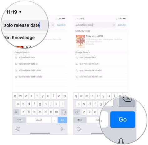 how to search a webpage for keywords on ipad