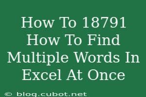 how to search multiple words in excel at once