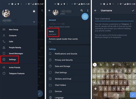 how to search username in telegram