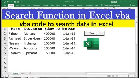 how to search vba code in excel