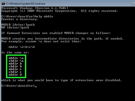 how to see all commands in cmd
